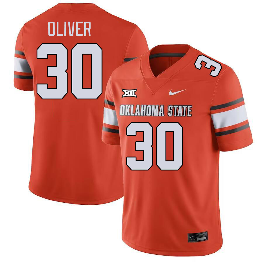 Oklahoma State Cowboys #30 Collin Oliver College Football Jerseys Stitched Sale-Orange